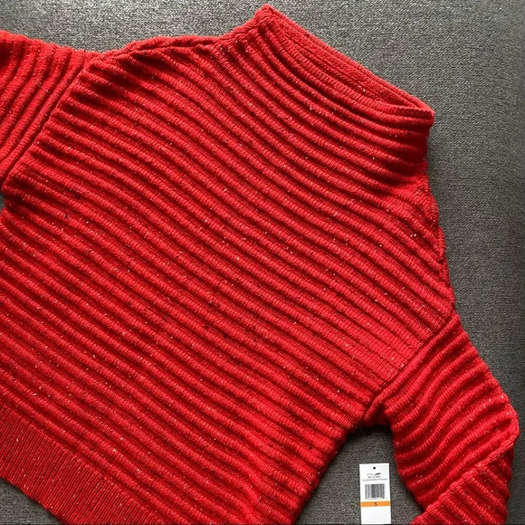 COURT & ROWE Red Mock Neck Sweater with Polka Dots Small NWT - Picture 4 of 6